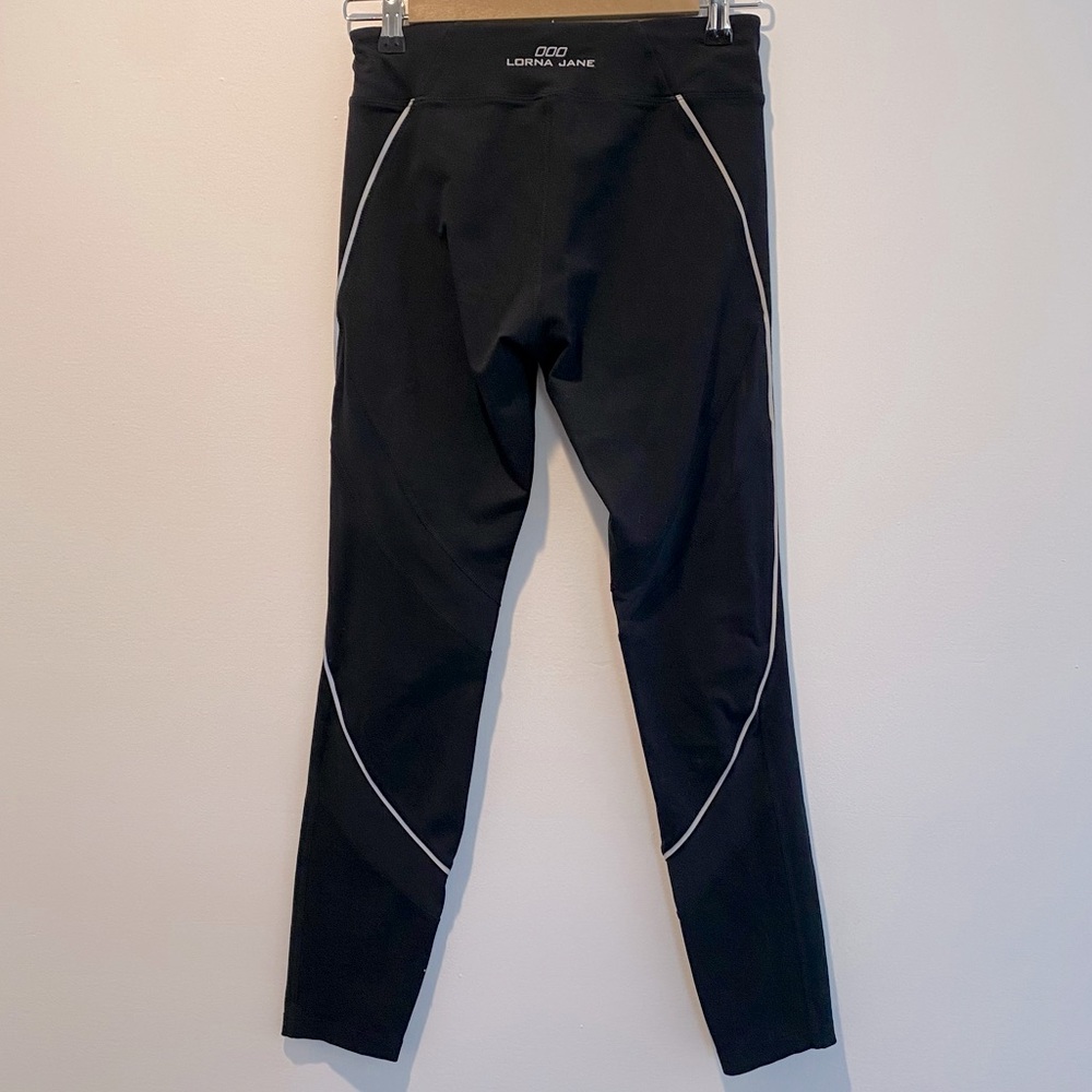LORNA JANE High Waist Full Length Legging Black Mesh Size Small